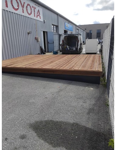 Terrasse bois pin autoclave marron striée - Pontarlier (25)