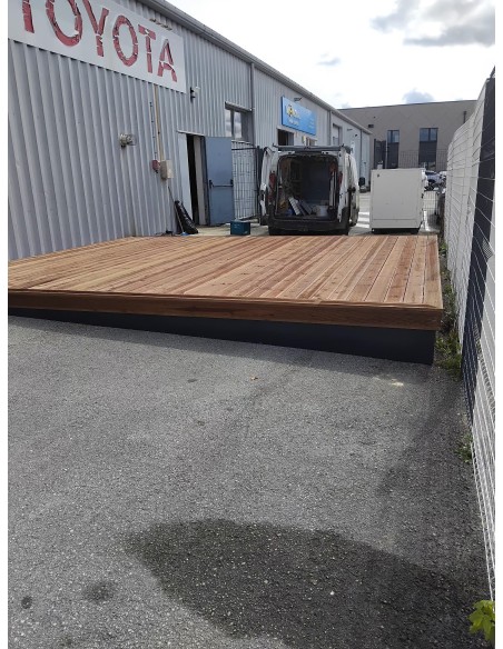 Terrasse bois pin autoclave marron striée - Pontarlier (25)