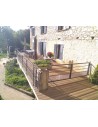 Terrasse bois pin autoclave marron 2 peignes