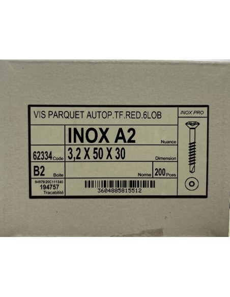 Visse Inoxydable  A2 3,2x50x30